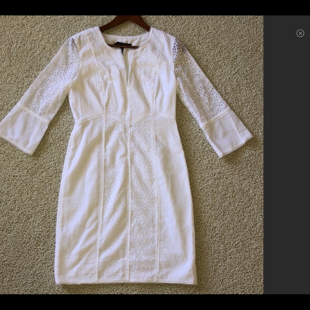 BCBG white eyelet dress 8 and 4